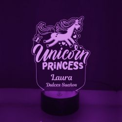 Lampara 3D LED Unicornio Personalizada.
