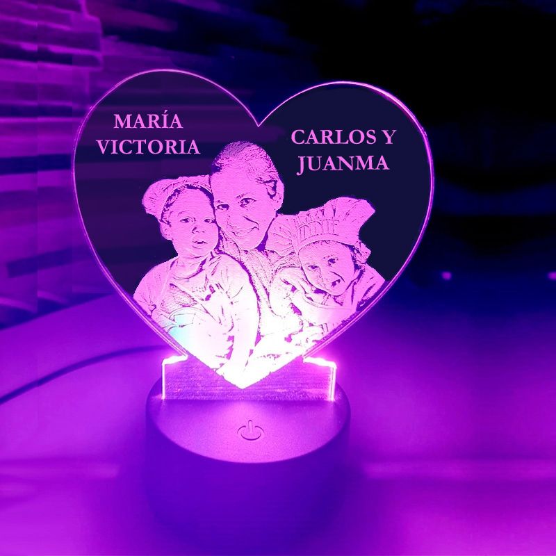 Lámpara LED Corazón Personalizado.