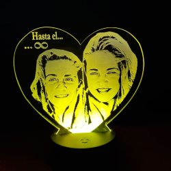Lámpara 3D LED Corazón Personalizada Foto.