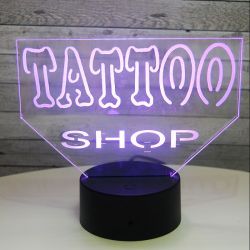 Lampara LED tatto shop.