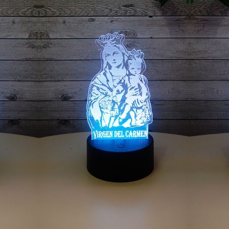 Lampara 3D LED Virgen del Carmen.