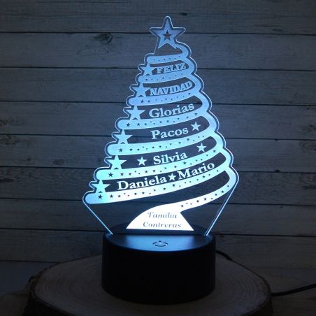 Lámpara árbol de navidad personalizado