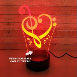 Lámpara personalizada clave musical.