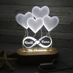 Lámpara 3D LED Corazón personalizada