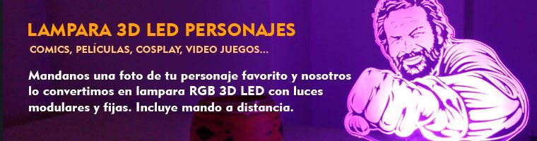 Lampara 3D LED Personajes